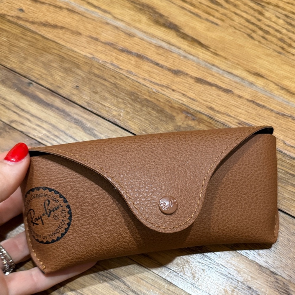 Ray-Ban Tan Leather Eyewear Case